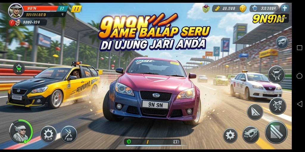 Tampilan gameplay balap yang mendebarkan dan grafis luar biasa.
