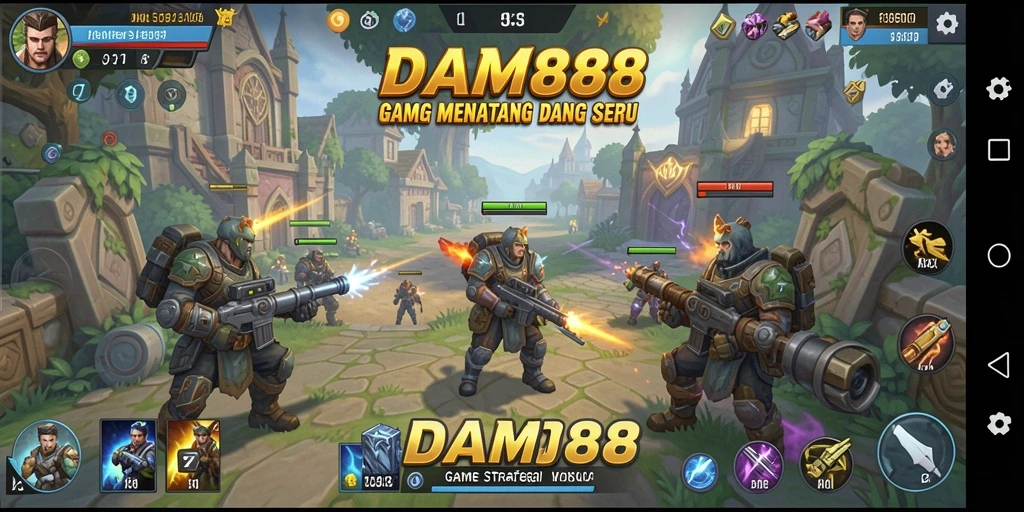 Tangkapan layar utama DAM88 menampilkan aksi strategi seru dan mendebarkan.