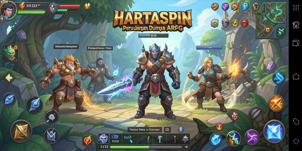 Tampilan menarik dari aksinya dalam game ARPG HARTASPIN.