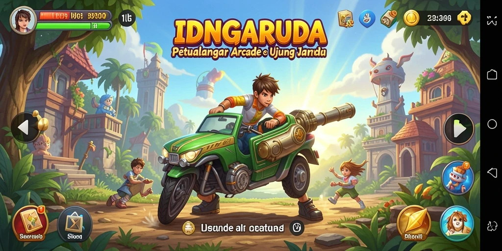 Tampilan gameplay seru dari IDNGARUDA dengan aksi penuh warna.