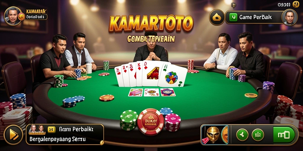 Screenshot KAMARTOTO menunjukkan gameplay Poker yang intens dan menarik.