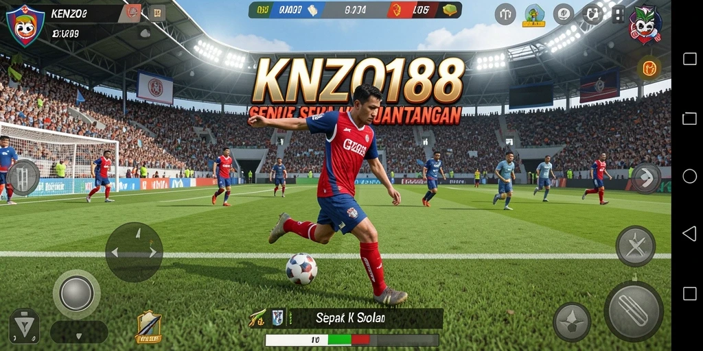 Tampilan gameplay sepak bola yang mendebarkan di KENZO188.