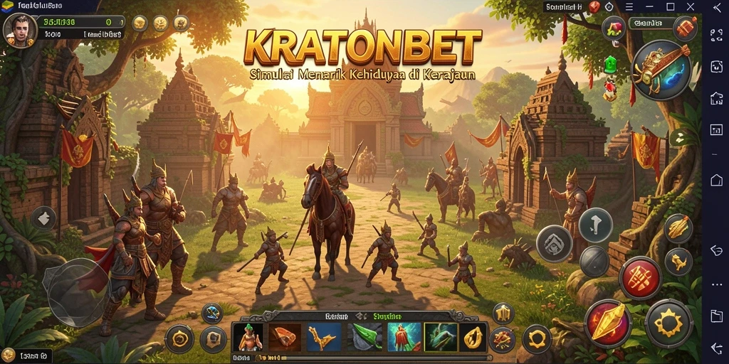 Tampilan screenshot KRATONBET yang menunjukkan aktivitas di kerajaan.