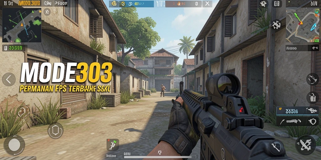 Screenshot <strong>MODE303</strong> menampilkan aksi seru dalam pertempuran FPS.