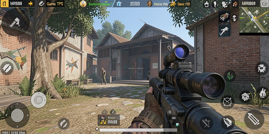 Screenshot MR888 menampilkan aksi gameplay TPS yang mendebarkan.