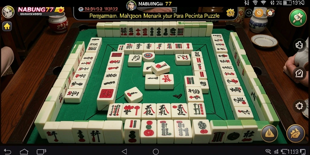 Screenshot utama NABUNG77 menampilkan gameplay Mahjong yang seru.