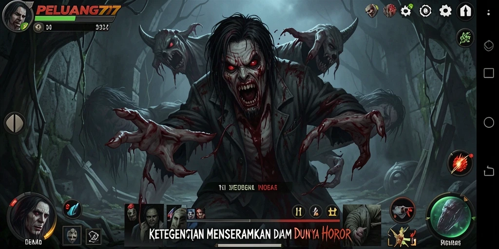 Tampilan gameplay PELUANG77 yang menegangkan dan misterius.