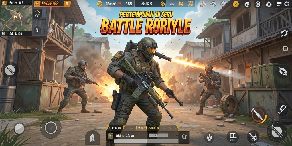 Gameplay seru dan mendebarkan dari PROBET88 Battle Royale.