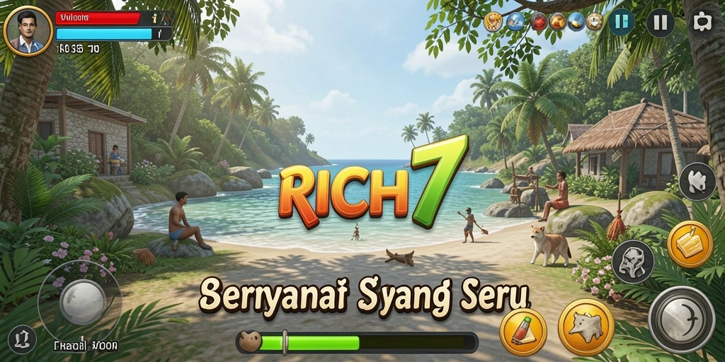 Screenshot utama RICH7 menunjukkan gameplay yang mengasyikkan dan menarik.