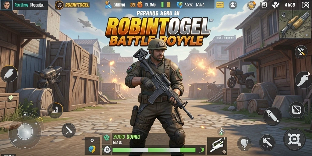 Screenshot menunjukkan aksi seru dalam pertempuran Battle Royale.
