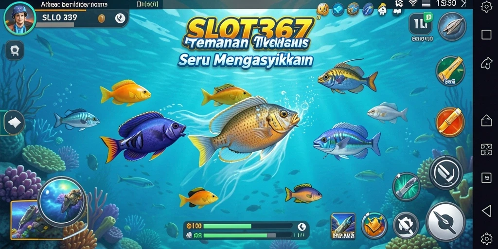 Screenshot menunjukkan aksi seru saat menembak ikan di SLOT367.