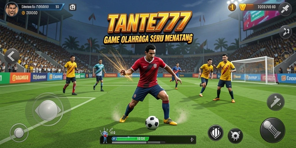 Tampilan gameplay TANTE777 menampilkan aksi olahraga yang mendebarkan.