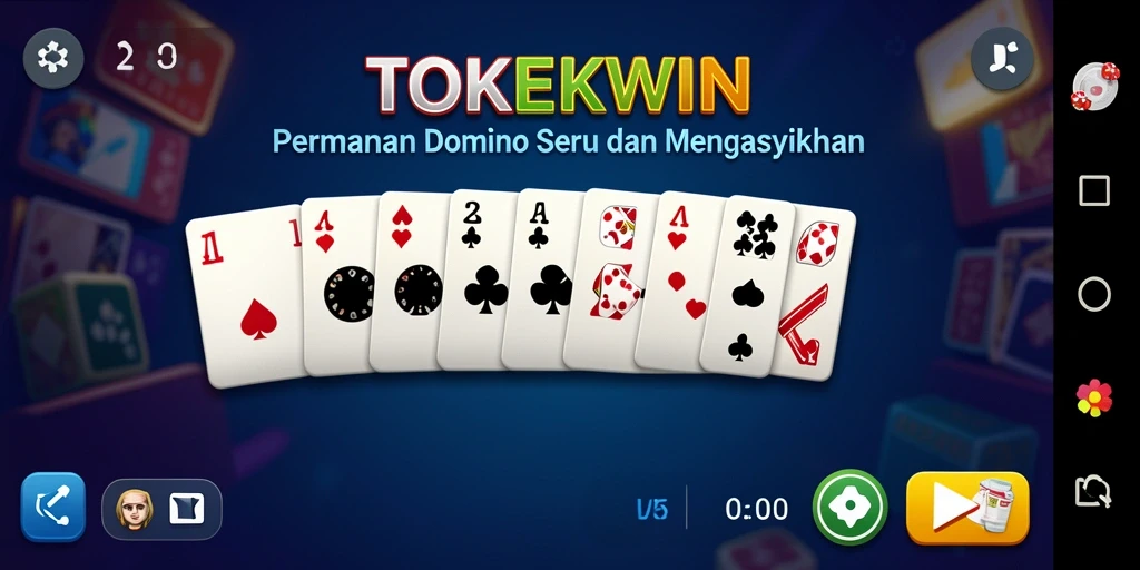 Tampilan gameplay seru dalam permainan Domino TOKEKWIN.