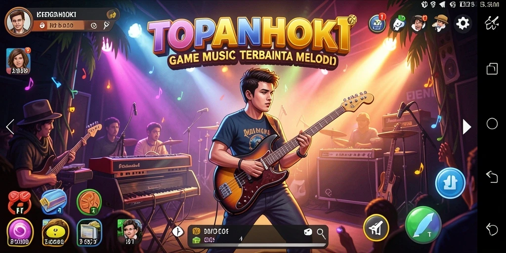 Tampilan seru dari gameplay TOPANHOKI yang penuh warna.