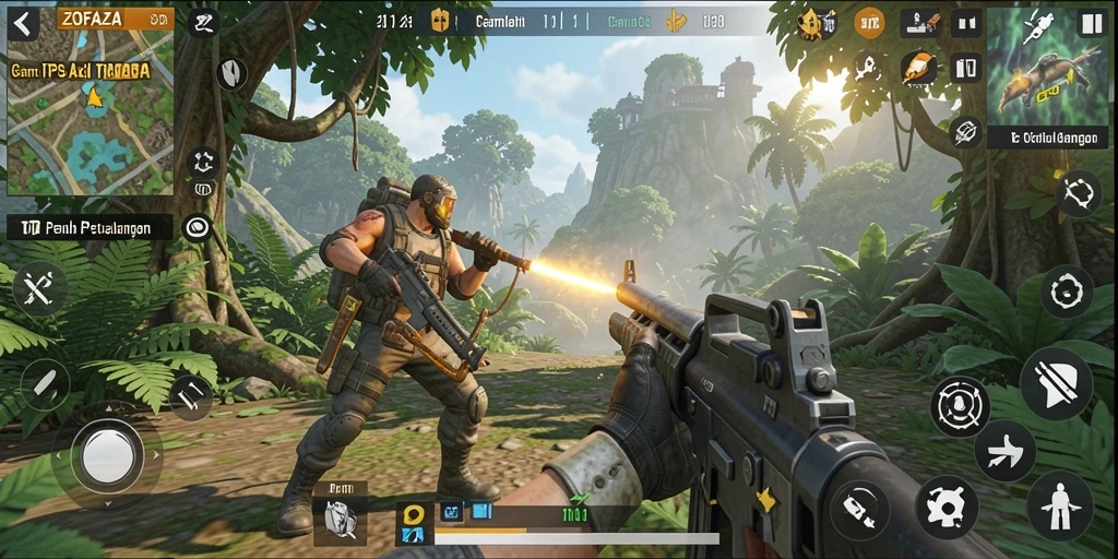 Tampilan gameplay TPS ZOFAZA yang mendebarkan dan penuh aksi.